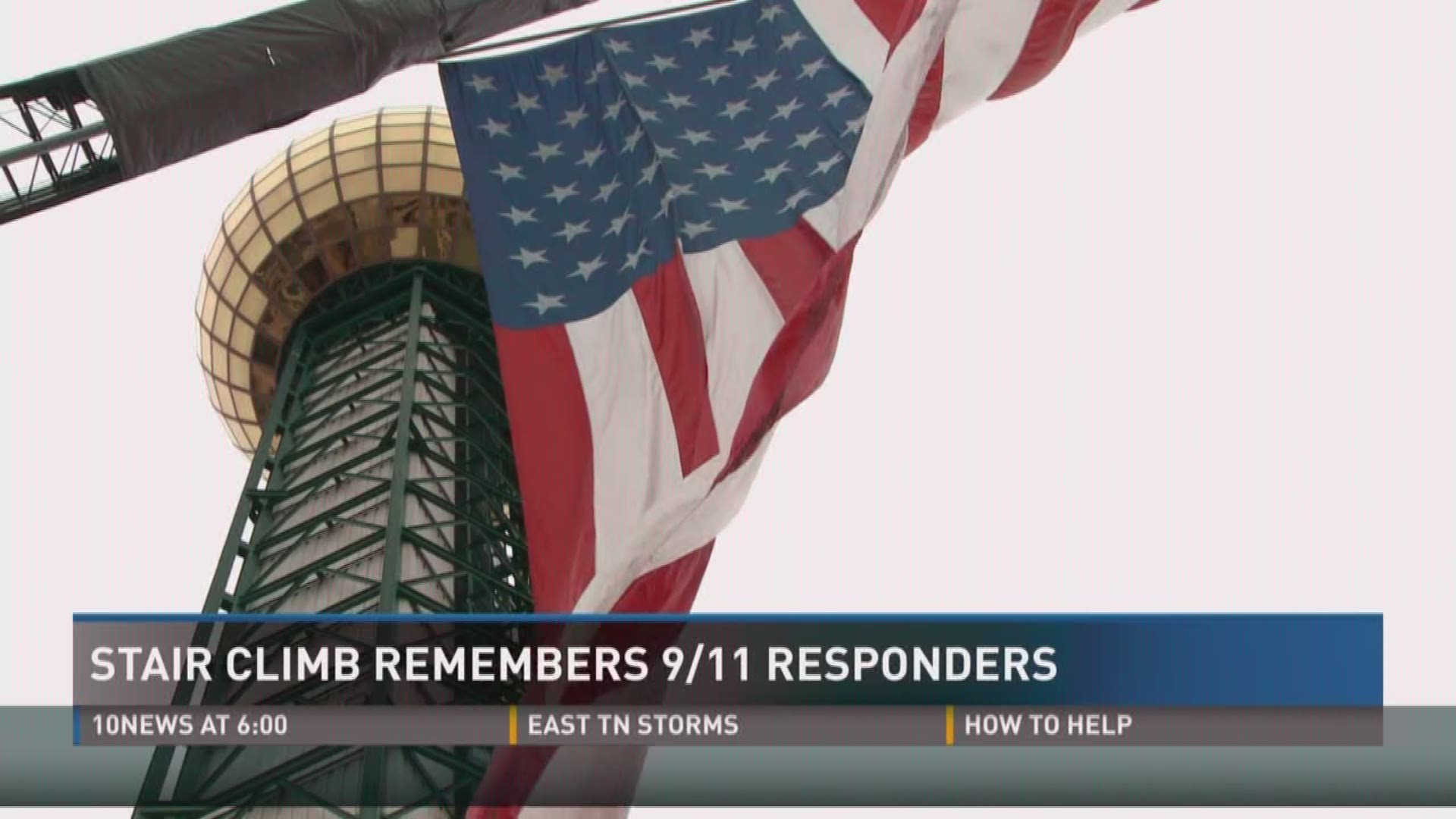 Local emergency crews remembered first responders who died in the attacks with the annual 9/11 stair climb at the Sunsphere. Each participant has the name of one of the victims.