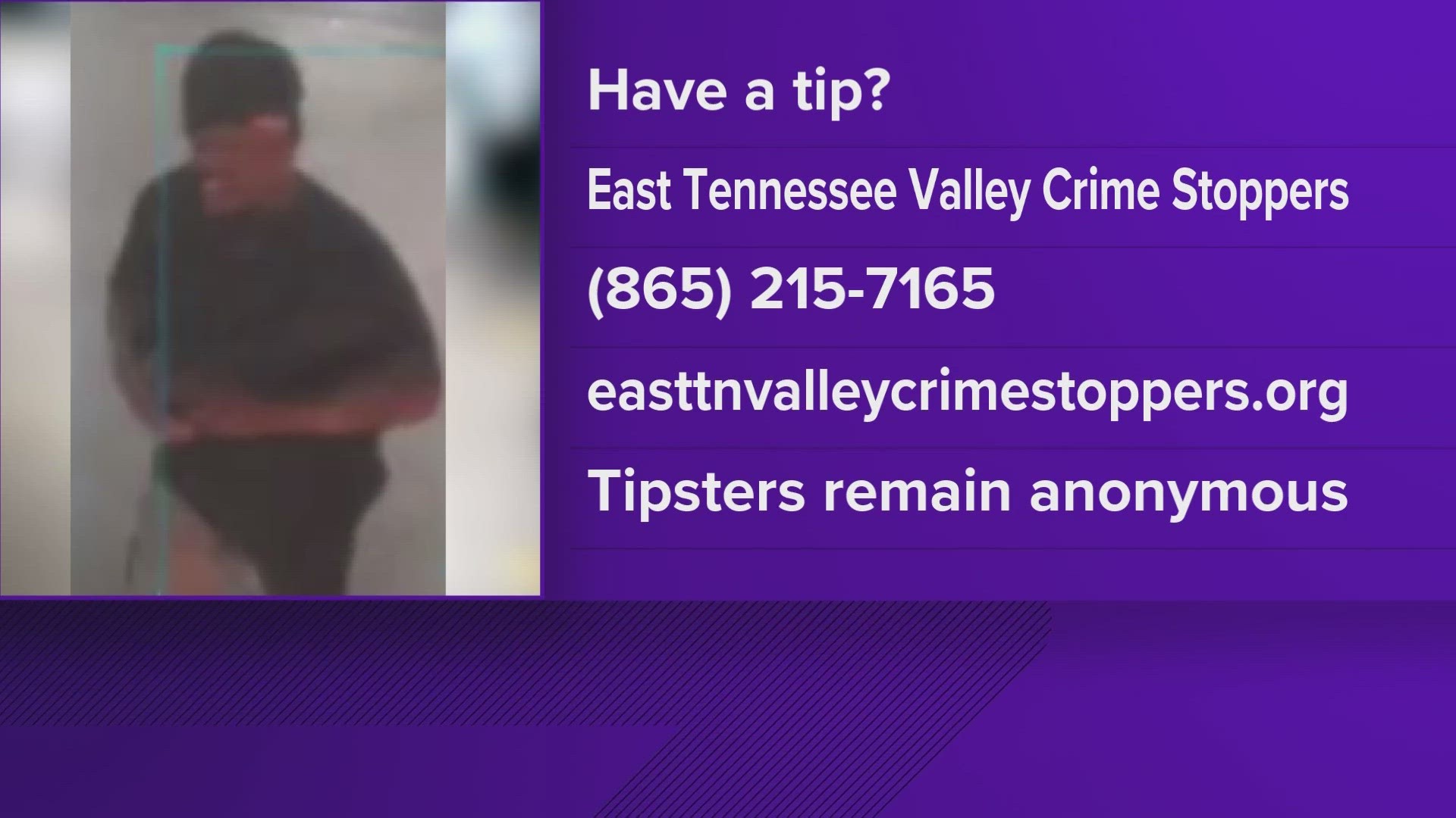 The East Tennessee Valley Crime Stoppers said at around 2:49 a.m. on Oct. 15, the man damaged several cars in the garage.