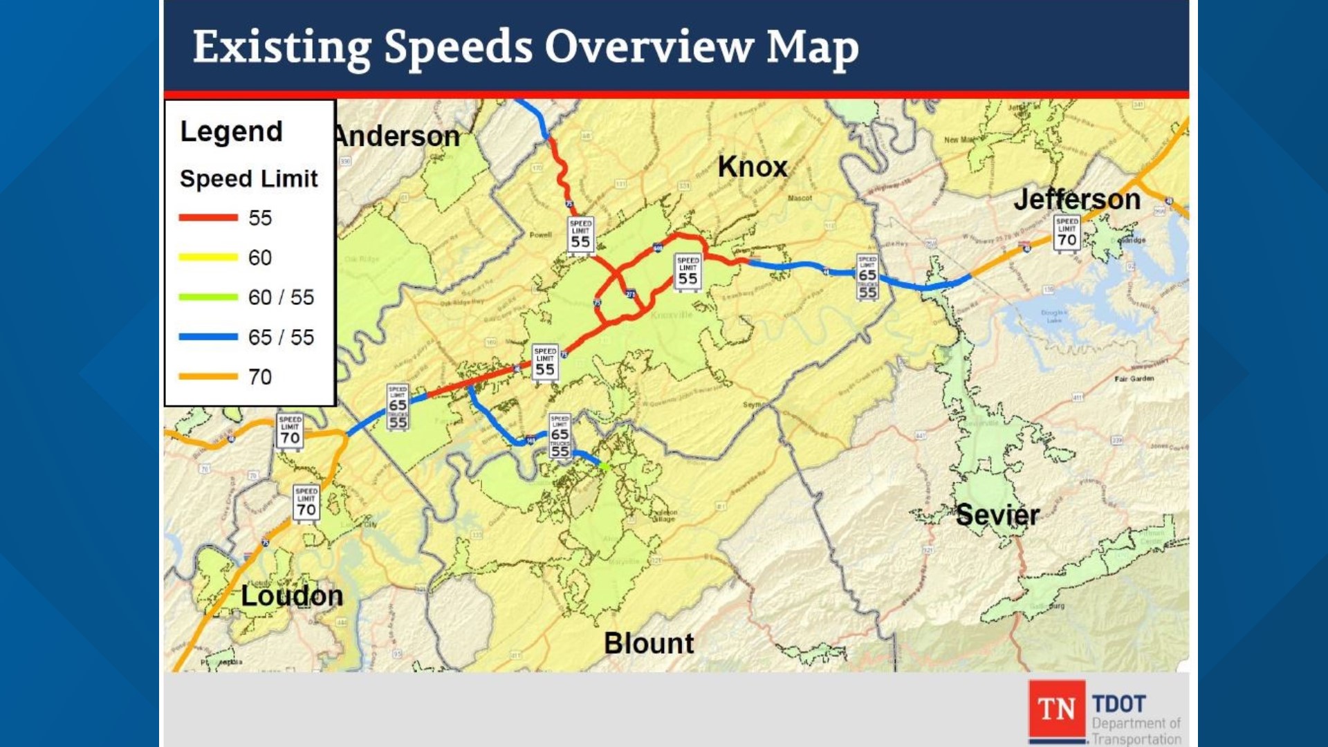 Speed limits increase on I40, I75, I640 in Knoxville overnight