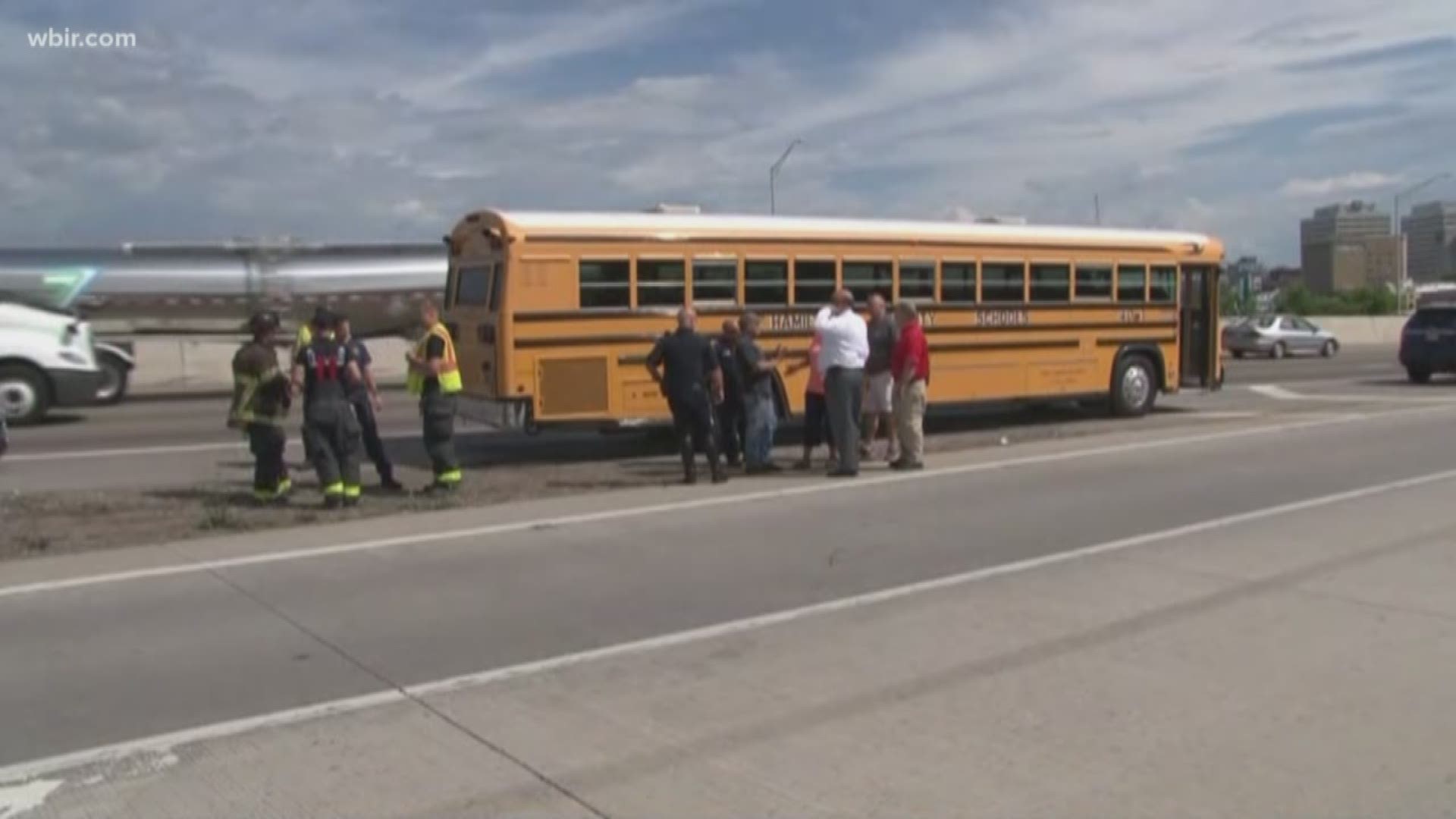The bus, from Hamilton County, pulled over safely and the driver evacuated the kids.
