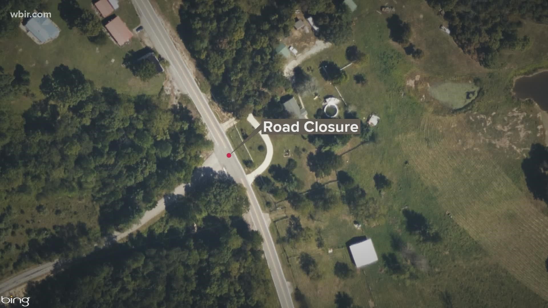 The closure is taking place at the intersection of Island Ford Road and Nashville Highway.