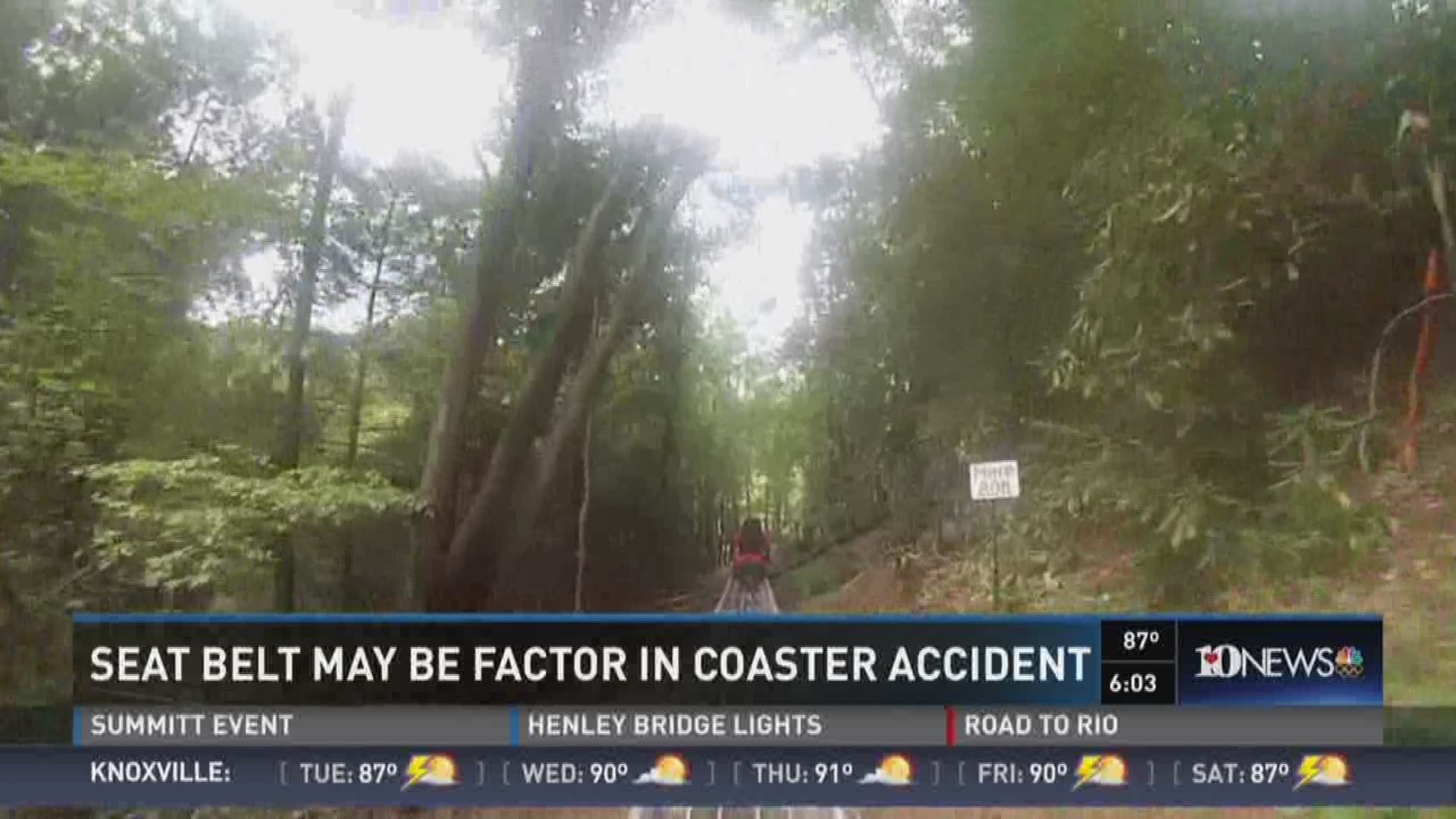 Officials say woman who was thrown from Gatlinburg Mountain Coaster may not have been wearing her seat belt.