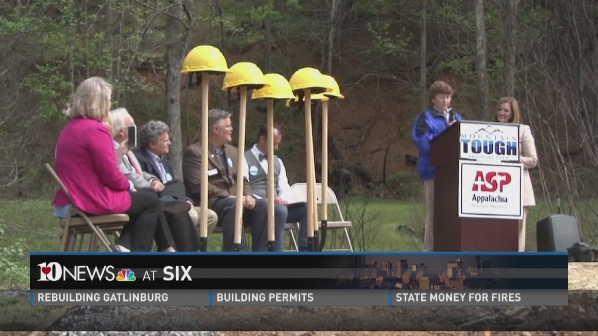 April 25, 2017: The Mountain Tough Recovery Team broke ground on its first new home in Gatlinburg following last year's wildfires.