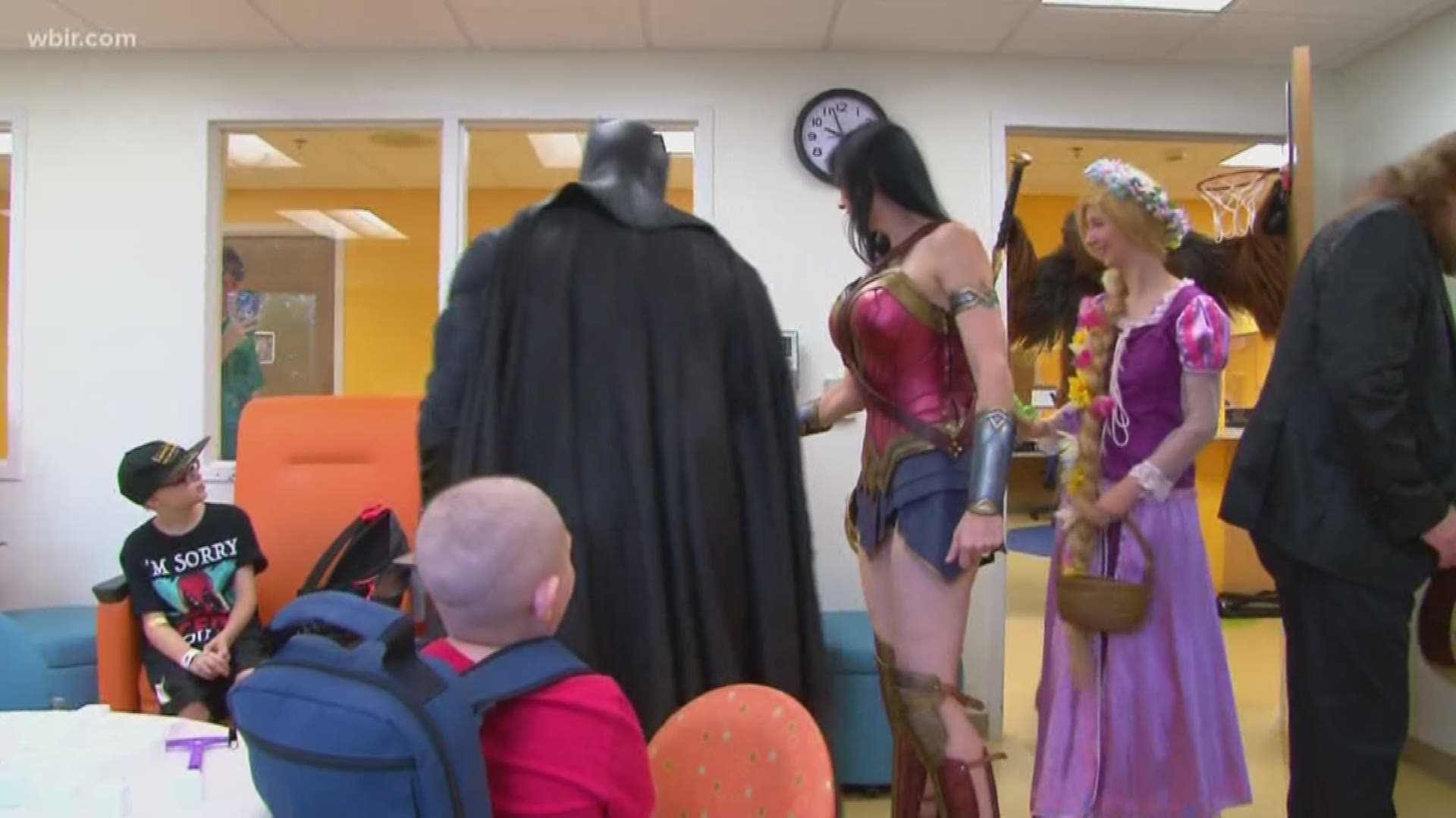 Batman, Superman, Chewbacca and many other superheroes brought some smiles today to East Tennessee Children's Hospital.
