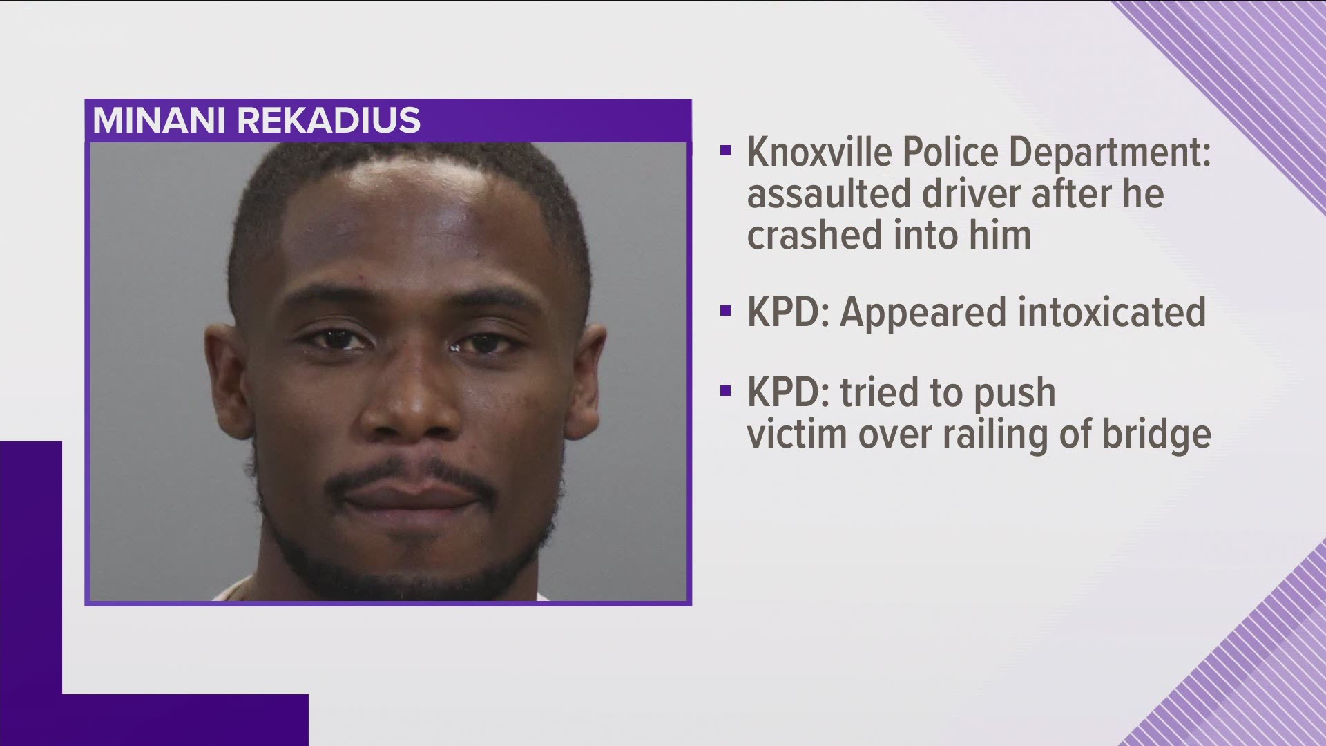 A Knoxville man is facing an attempted murder charge after police said he tried to push a man over a bridge.