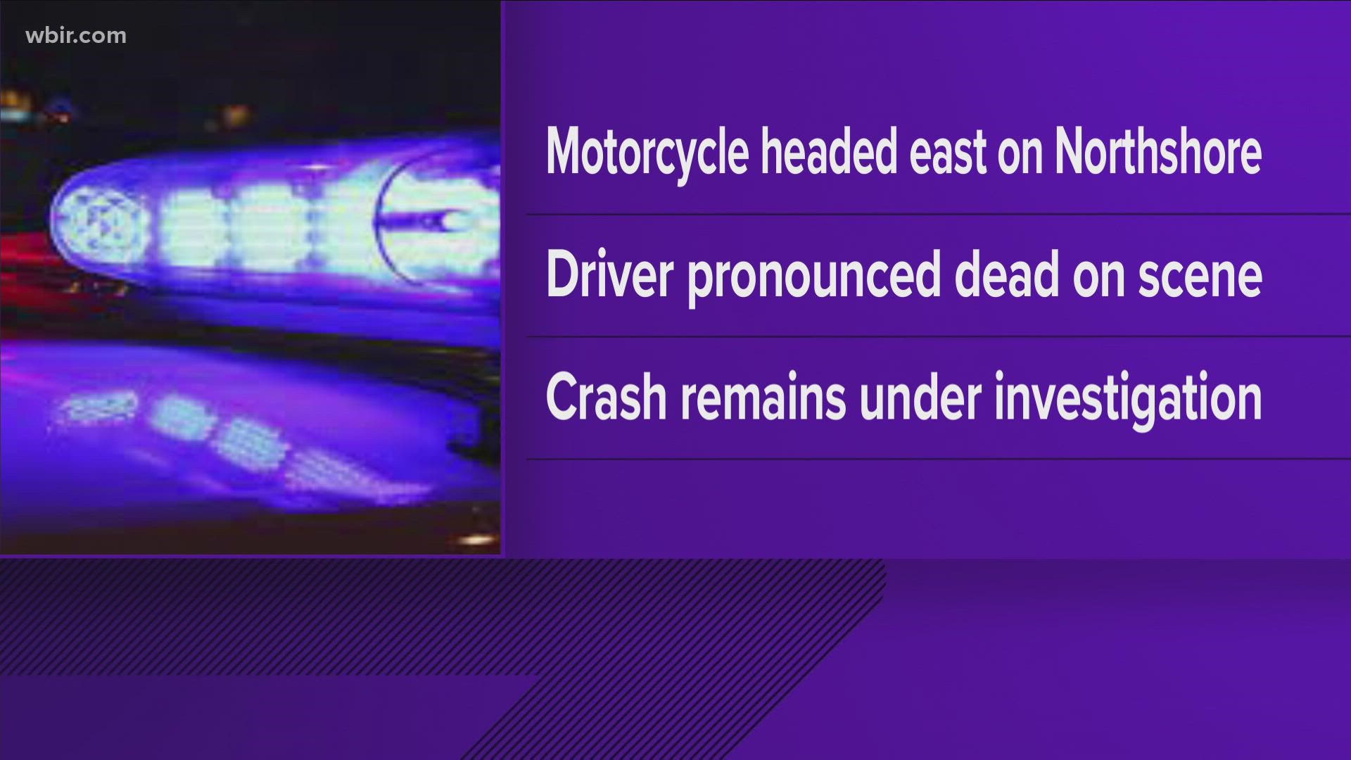 The motorcycle rider, an adult man, was pronounced dead on the scene.