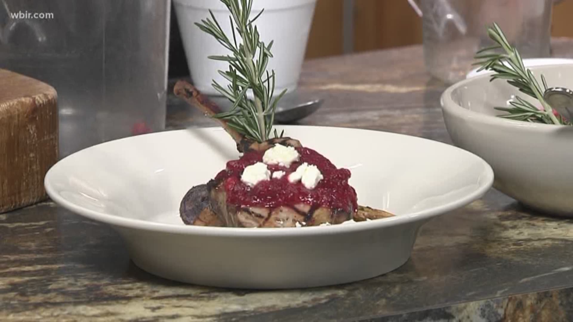 Chef Frank from Cappuccino's joins us in the kitchen with a sweet pork recipe - pork chop with cranberry orange chutney.