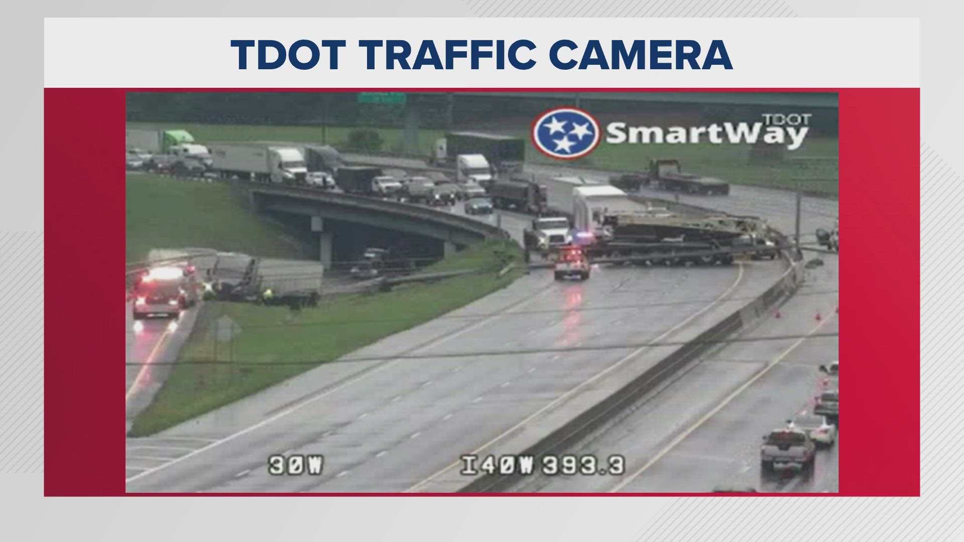 All lanes are blocked on I-40 East at the I-640 split near Asheville Highway. TDOT said all lanes would be closed temporarily.