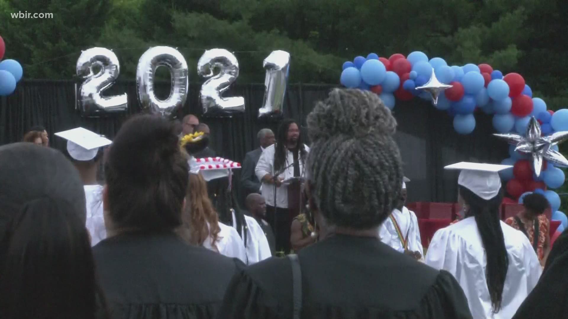 Hundreds came out to celebrate the graduates at Austin-East Magnet High School.