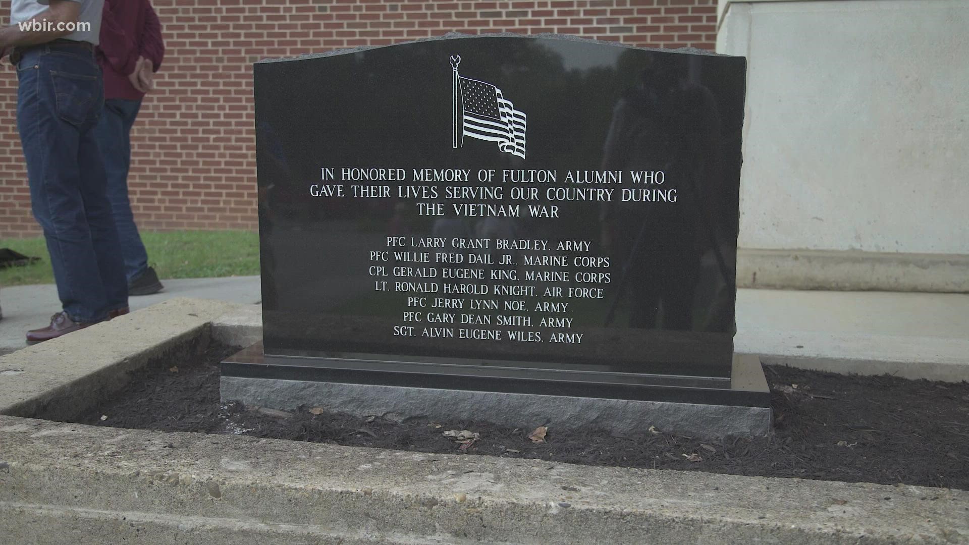 The Fulton 7 died in combat during the war in Vietnam and their names will flank the entrance of their alma mater, thanks to a fundraising effort by fellow alumni.