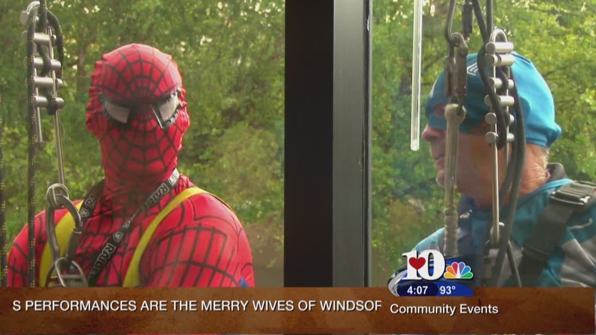 July 26, 2016Live at Five at 4A window washing team from Asheville dress up as super heroes to entertain kids at East Tennessee Children's Hospital.