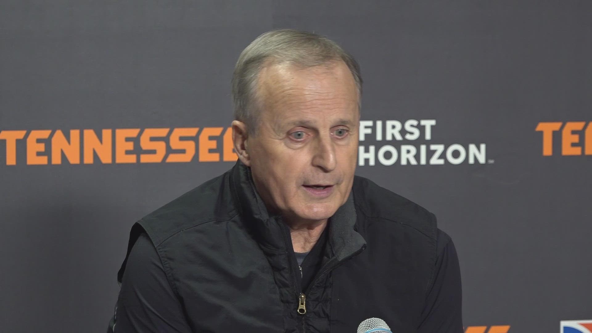 "We're not going to schedule a team that has that many unvaccinated players, "Barnes said on Monday Tennessee will not reschedule the Memphis game.
