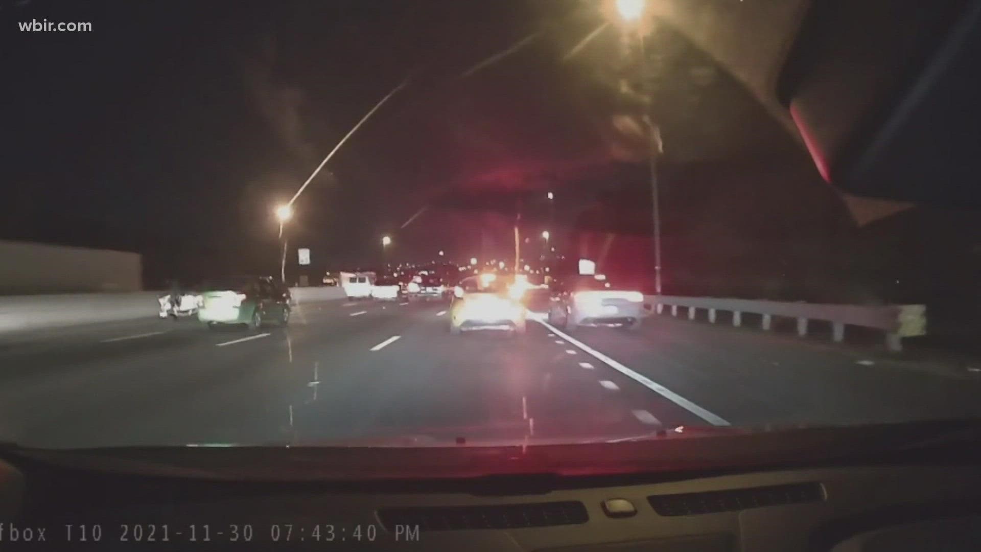 The man's dashcam caught part of the incident involving a silver Dodge Charger.