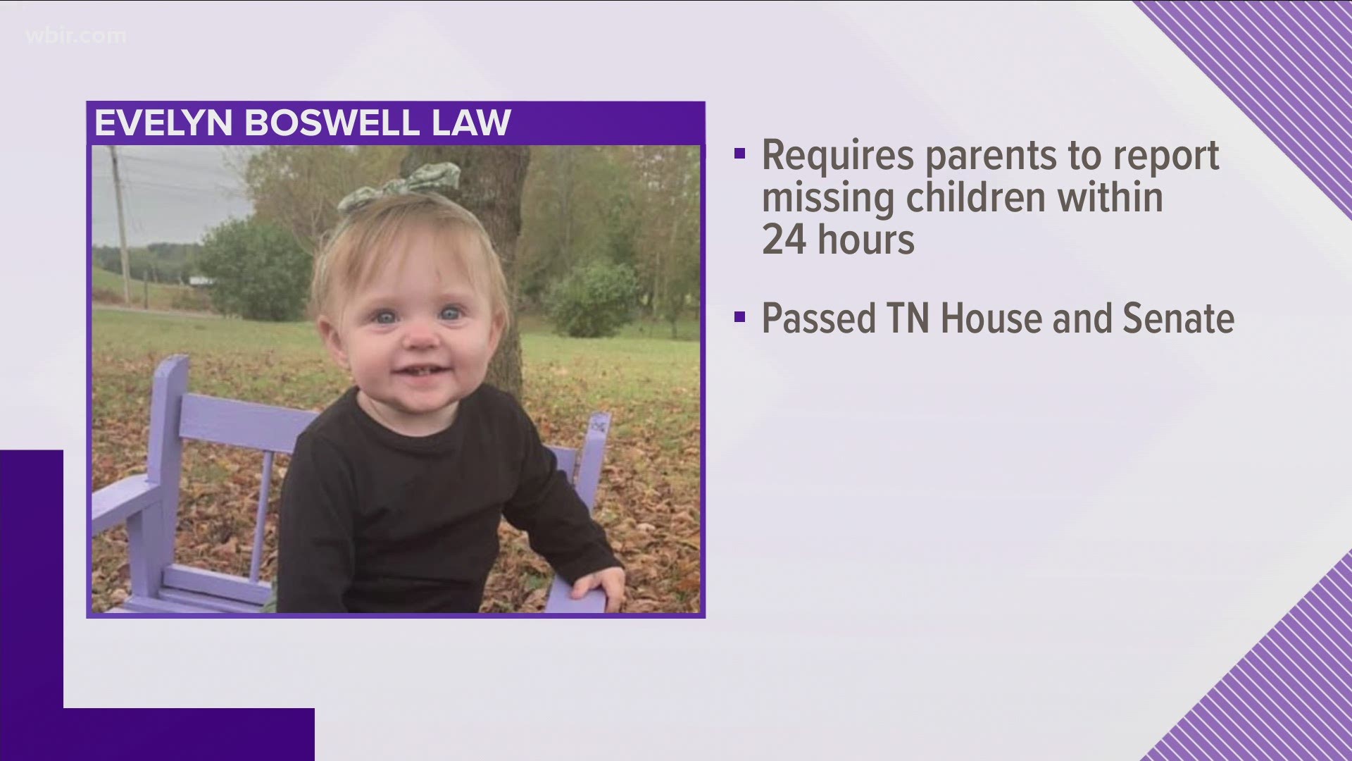 The bill would require parents to report their children as missing within 24 hours.