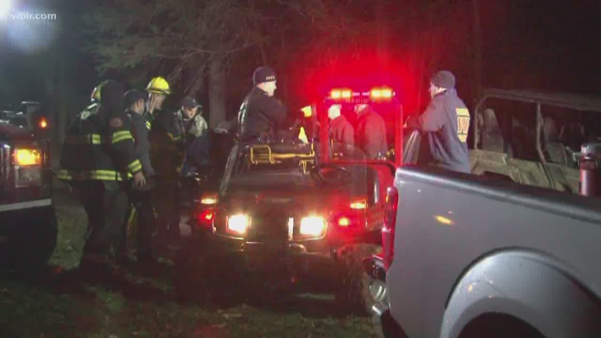 First responders say a man trapped and injured under his ATV in a remote area of Sevier County started a brush fire to draw attention and get help.