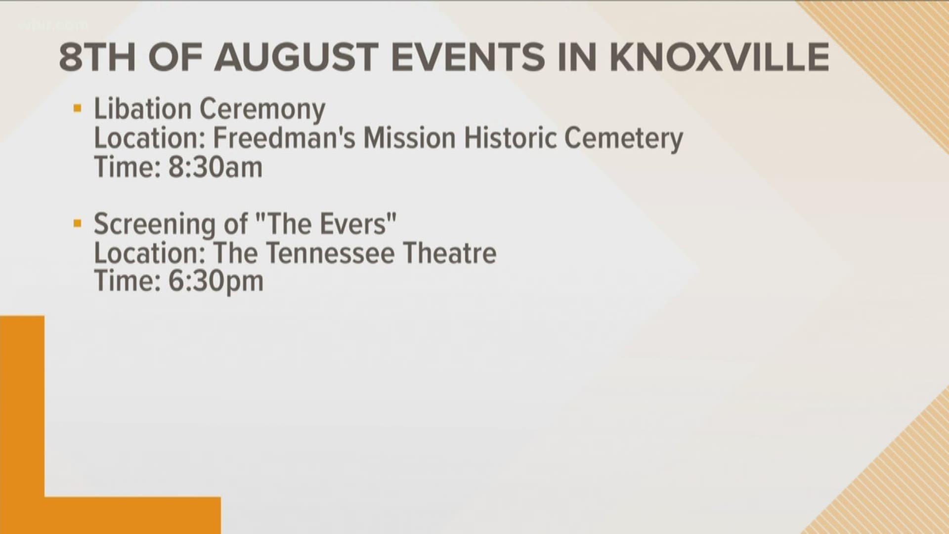 The Beck Cultural Center is celebrating "Eighth of August". It commemorates the day Tennessee Military Governor Andrew Johnson freed his personal slaves in 1863.