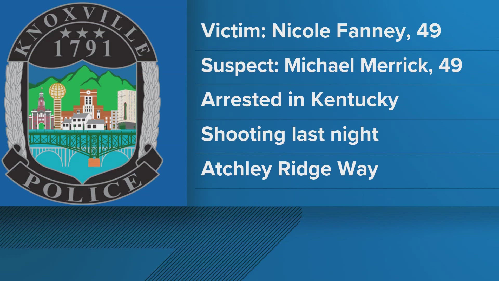 The shooting is believed to be domestic in nature, the Knoxville Police Department said.