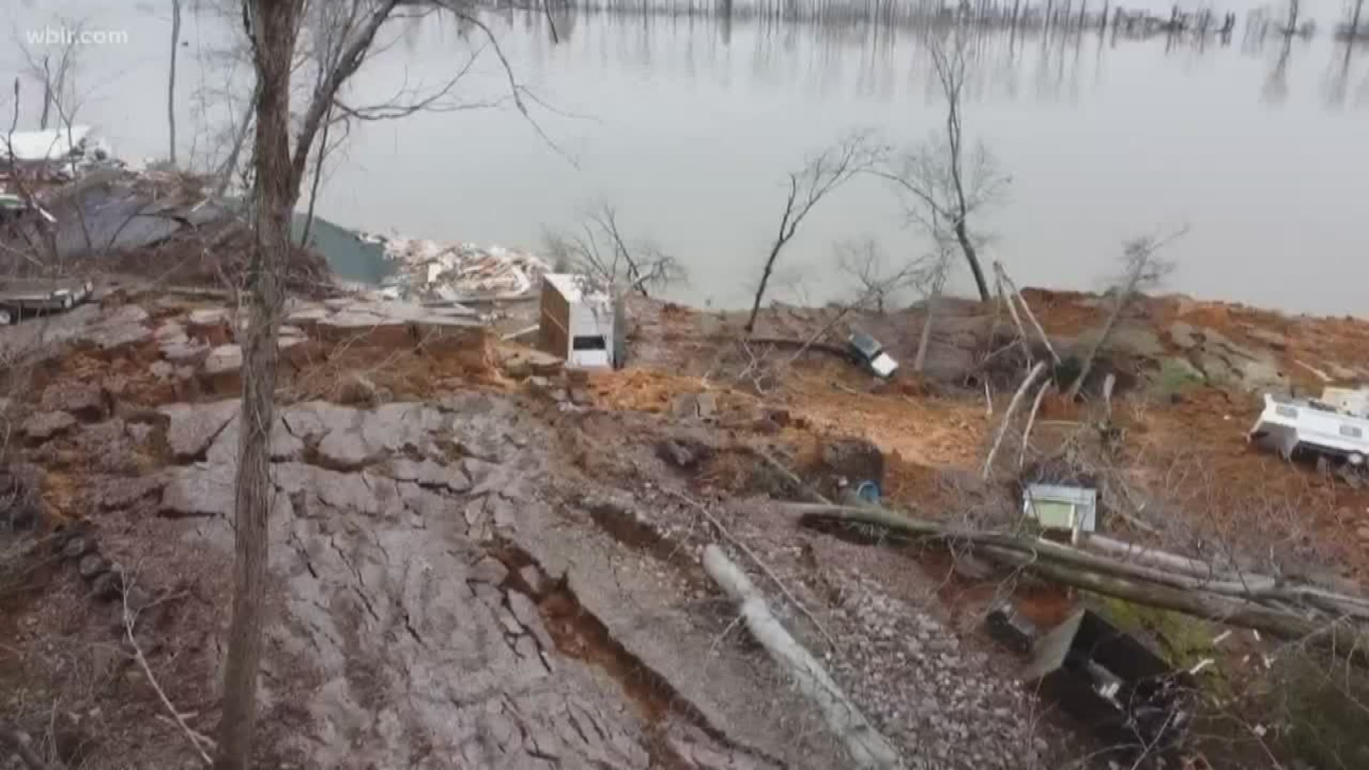 Officials in southwest Tennessee say a landslide destroyed two houses. This happened in Hardin County last night.