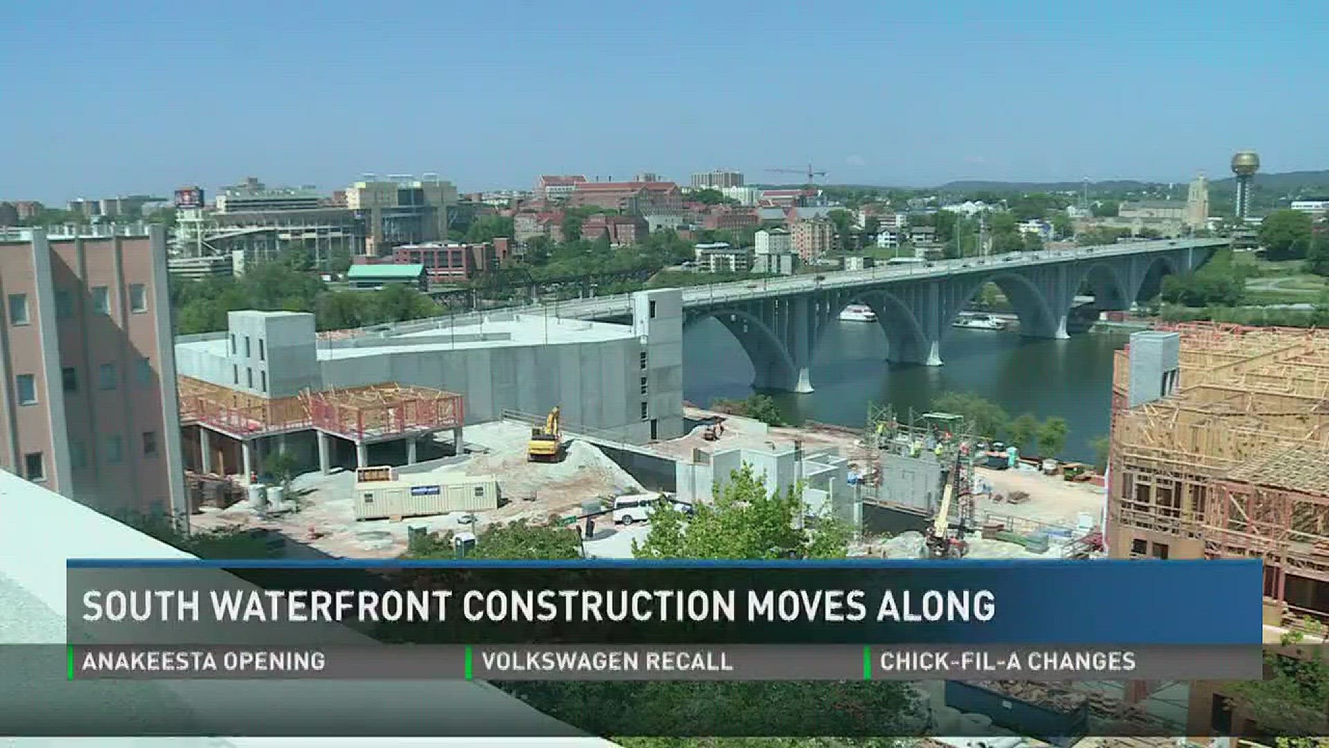 The city's South Waterfront construction project is well underway to bringing apartments, business buildings and a Riverwalk to the area.
