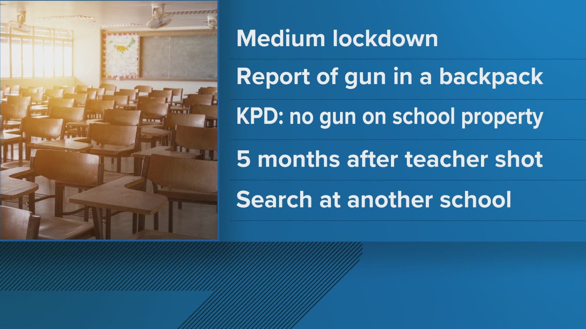 Knoxville Police say there was a report a student possibly had a gun in a backpack. Investigators say there is no indication a gun was on school property.