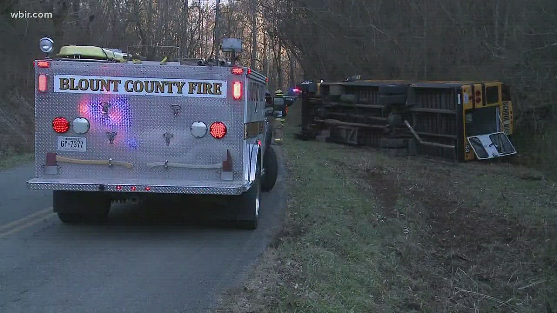 Jan. 31, 2018: No students were on board when a school bus crashed in Blount County.