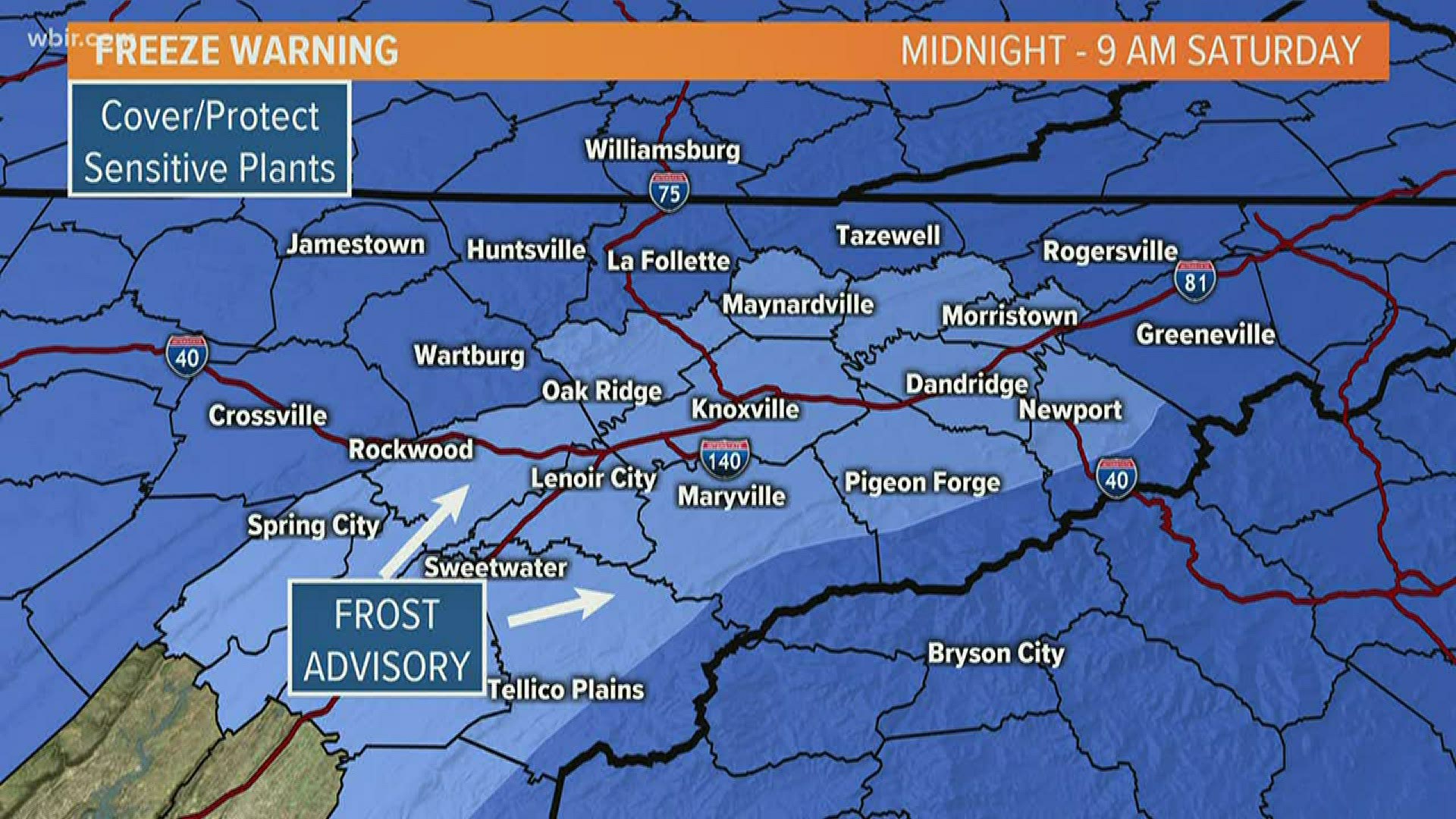 East Tennessee cold temperature records in jeopardy overnight