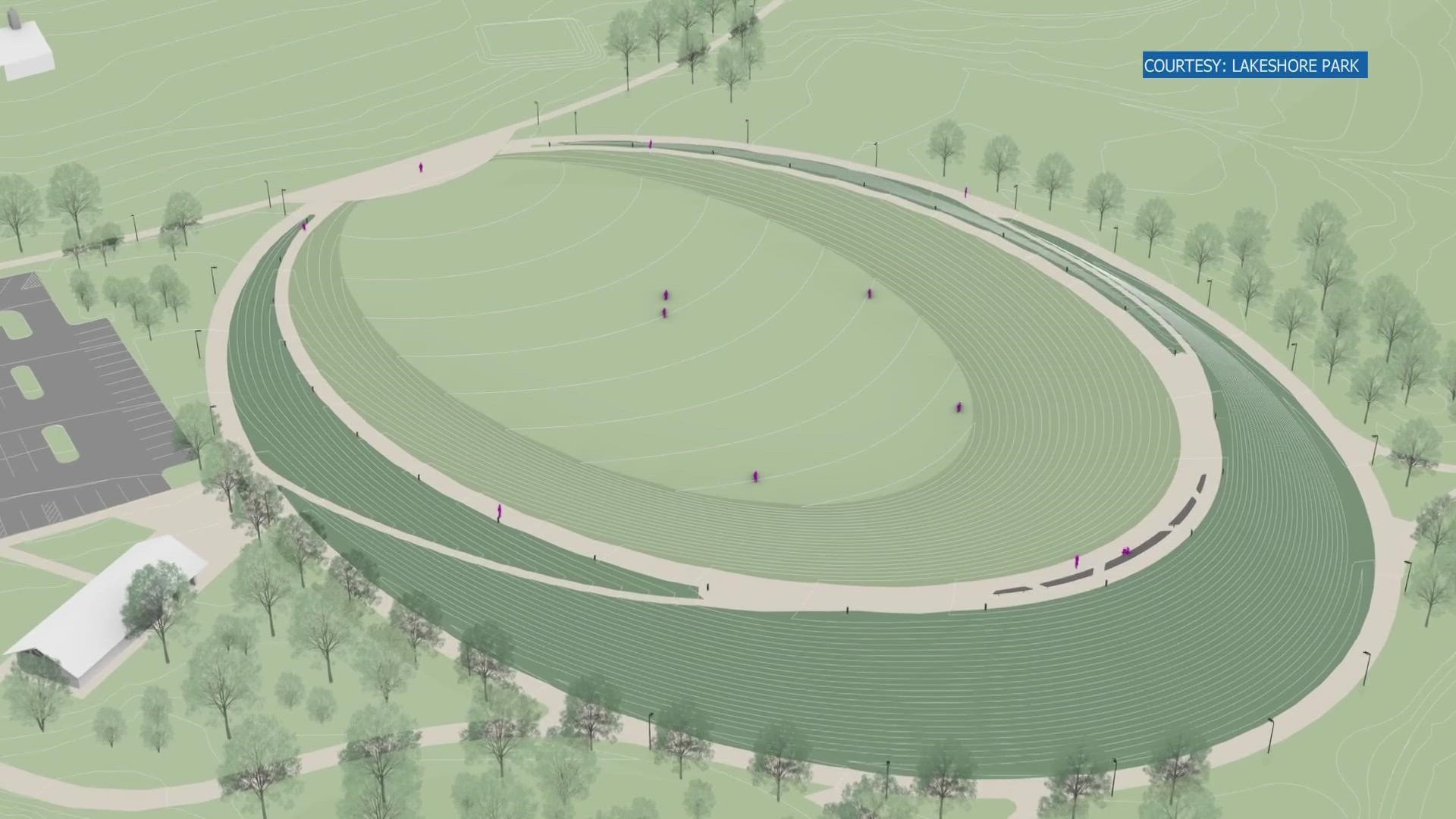 Lakeshore Park is including a 35-foot hill in the middle of the park. The project will be complete in 2024.