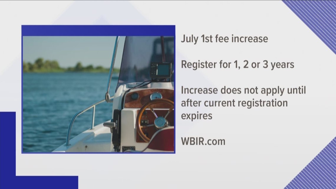 Boating registration fees to go up in TN next month