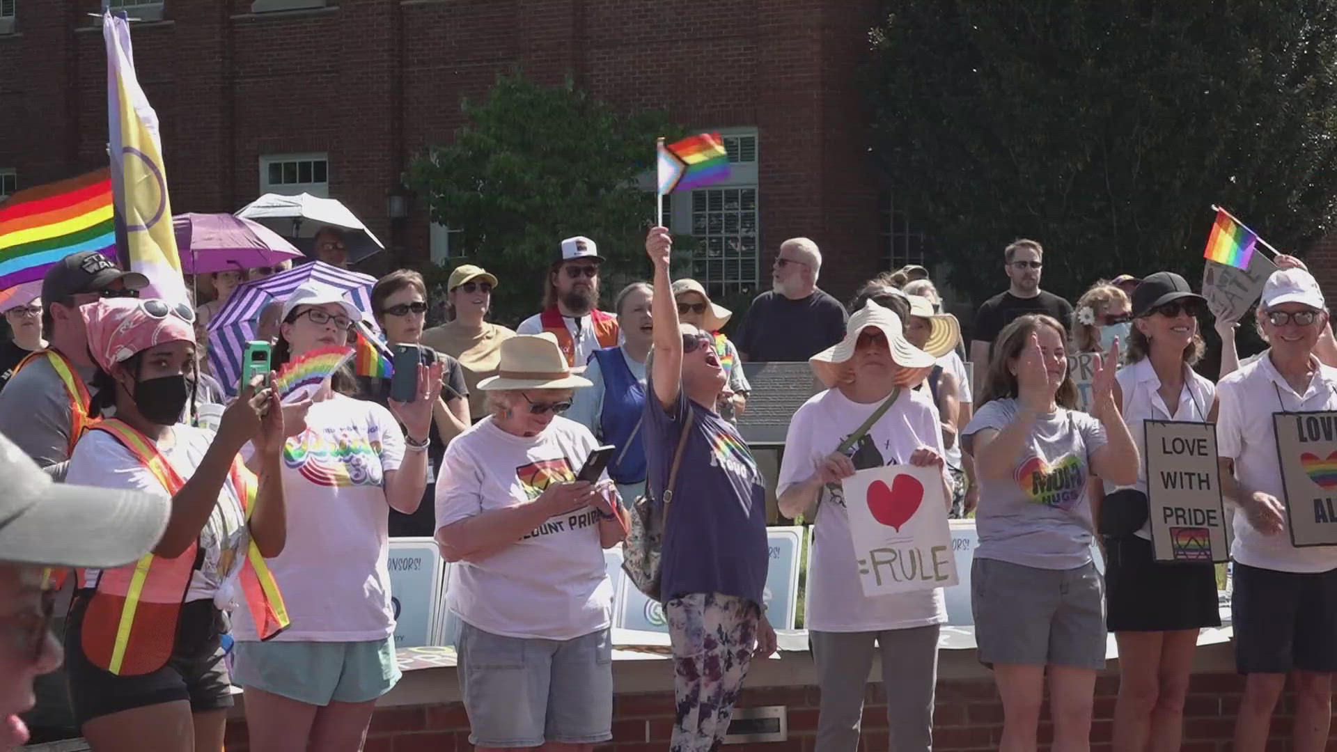 The rally also had dozens of counter-protesters.