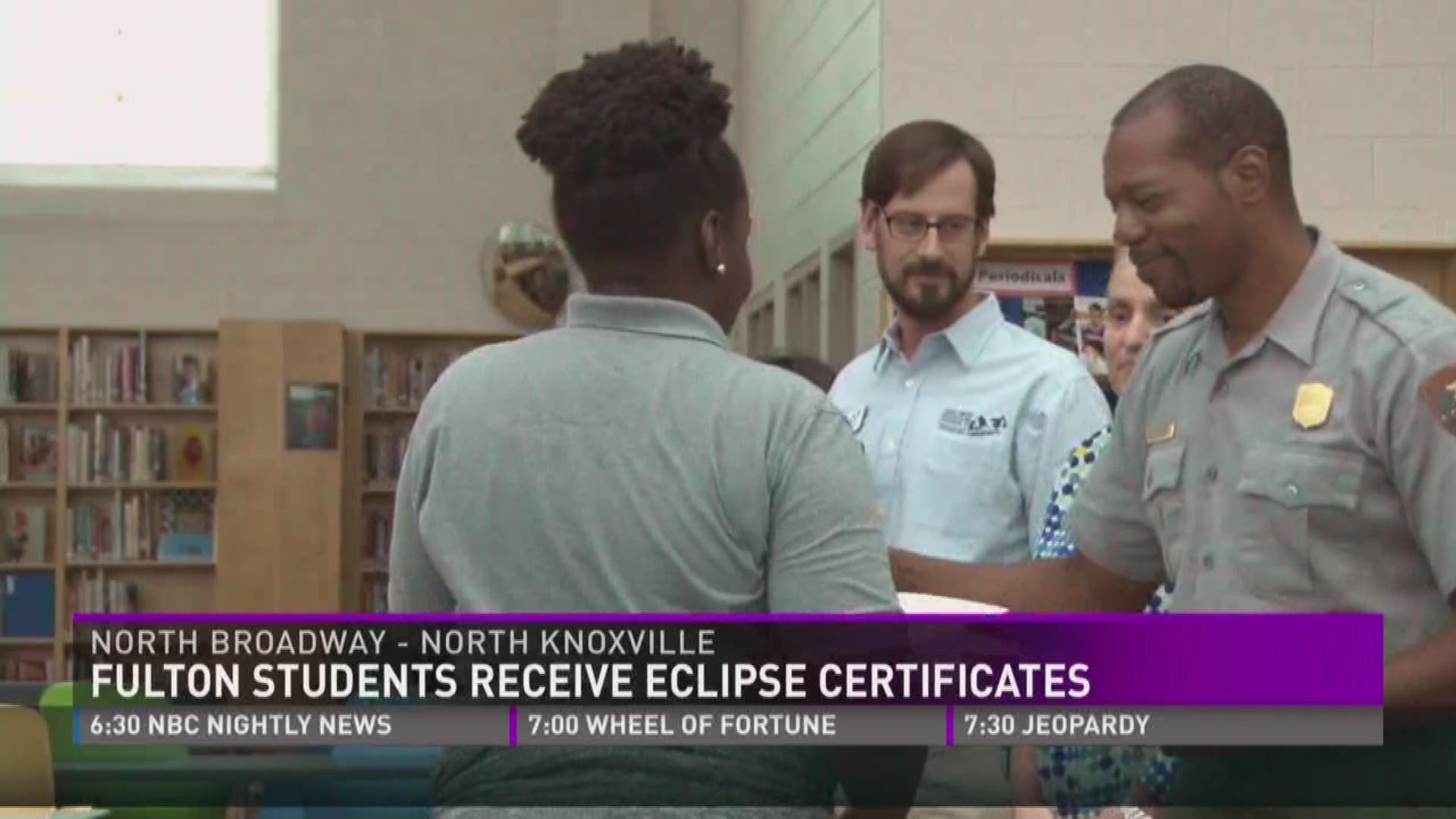 Aug. 25, 2017: Tremont Institute leaders honored Fulton High School students who helped park rangers during the total solar eclipse at Cades Cove.
