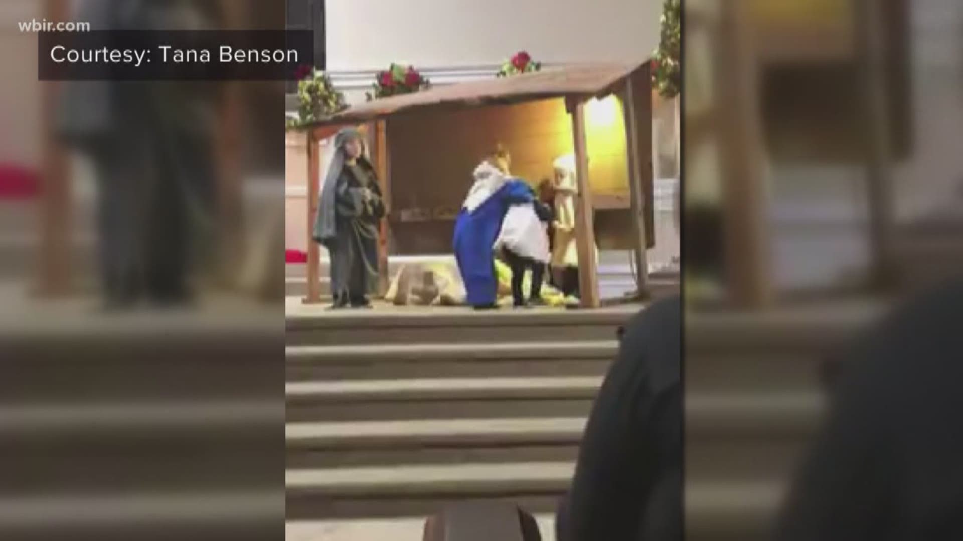 Kids fight over baby Jesus during nativity scene at a church in White Pine. (11 p.m. 12-13-17)
