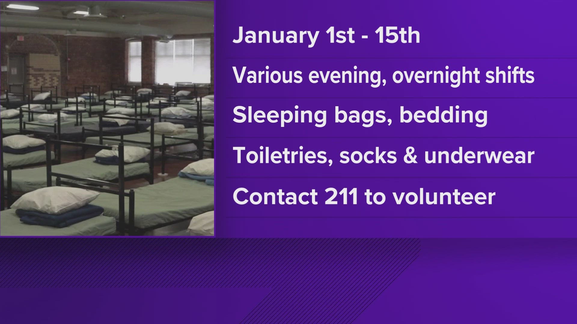 The warming centers are mostly used by unhoused people who may have no other way to stay warm and safe during cold weather.