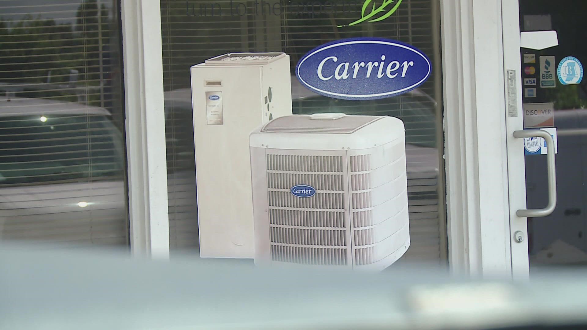 The owner of one company said they have started seeing issues with getting parts needed to repair the air conditioning at some people's homes.