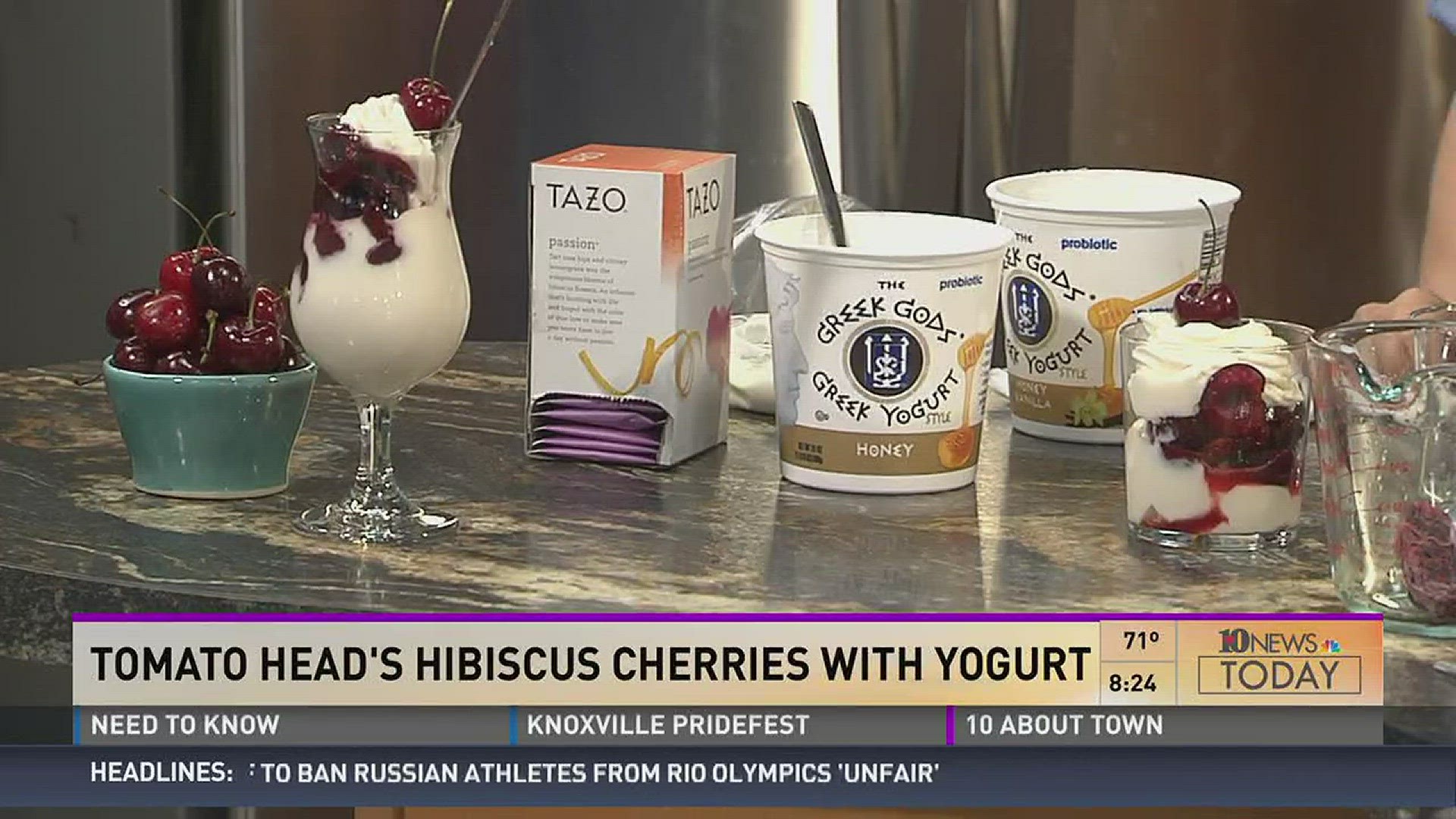 Mahasti Vafaie of Tomato Head shows Katie Roach how to make Hibiscus Cherries with Yogurt.