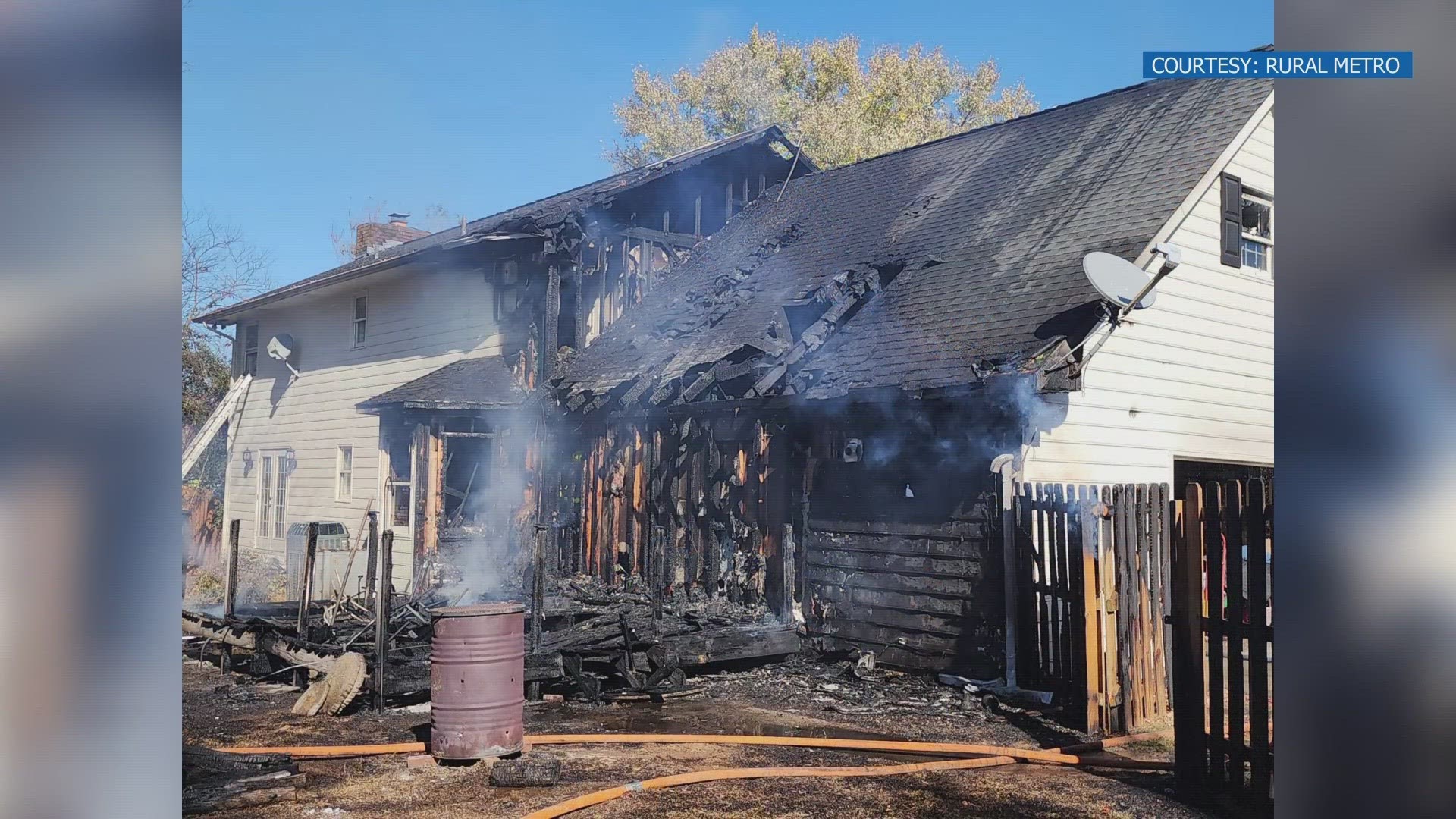 Rural Metro Firefighters say someone burning in a barrel started a brush and house fire in Farragut.