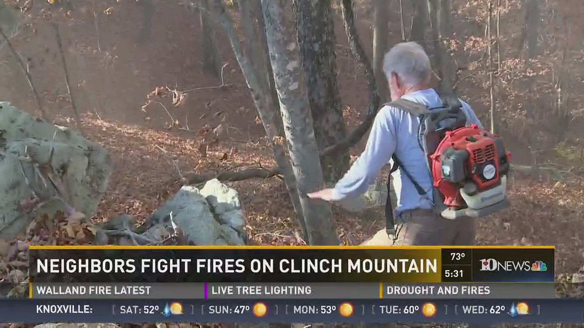 Nov. 18, 2016: Neighbors on Clinch Mountain are helping each other fight the fire that is threatening their homes.