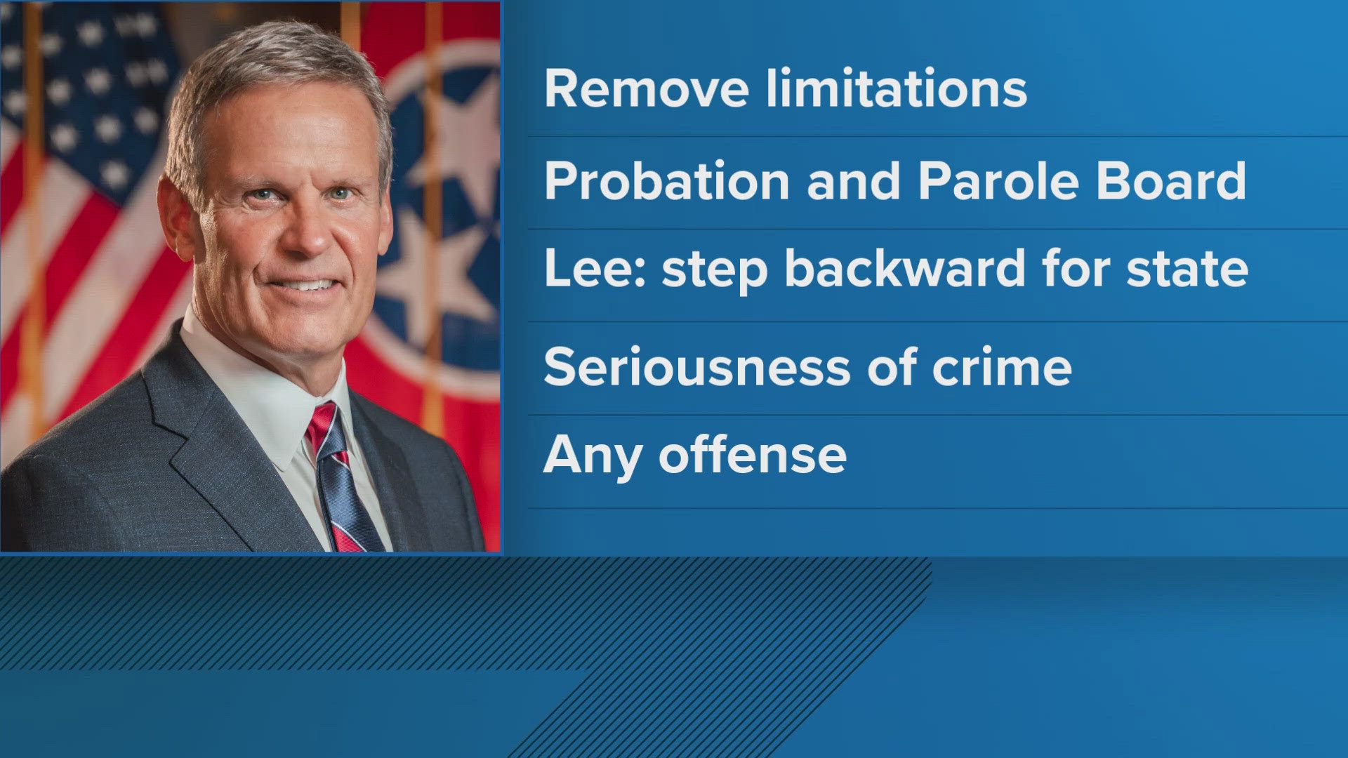 Lee used his veto power on legislation affecting parole board decisions, stressing that the seriousness of crimes should be considered for any offense.