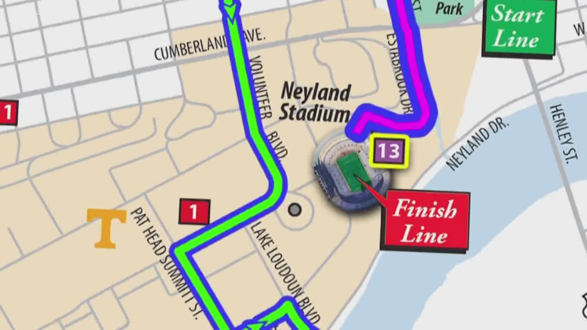 Runners will enjoy a scenic 26.2 mile tour of Knoxville. Here's a closer look at the course.