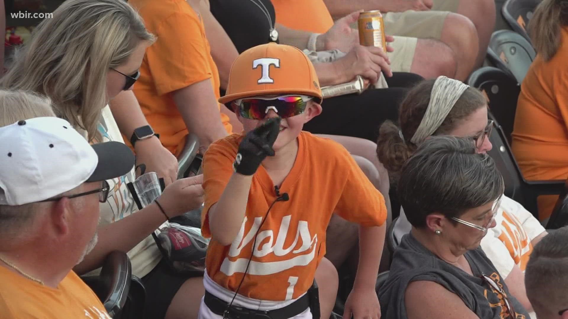 Pigeon Forge native Boone Barnhart dresses up as his favorite players at Vols games and practices his skill from the stands.