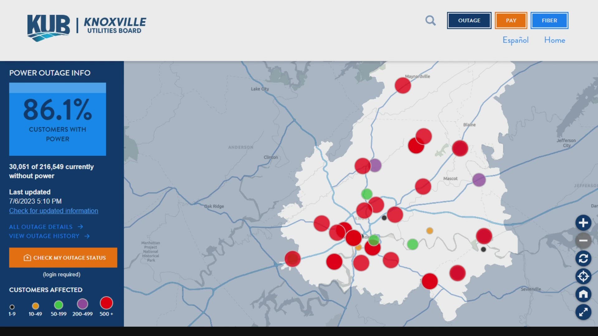 At around 5:10 p.m., people across Knox County lost power to their homes and businesses.
