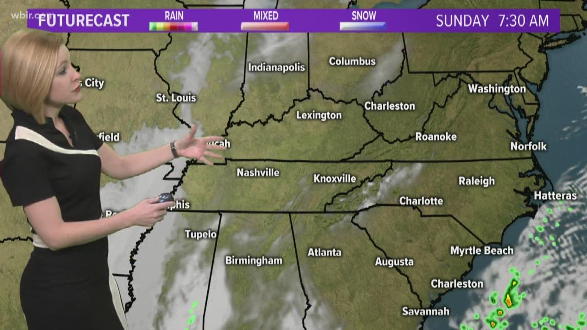 Rain chances return on Monday with cooler temps moving in on Tuesday