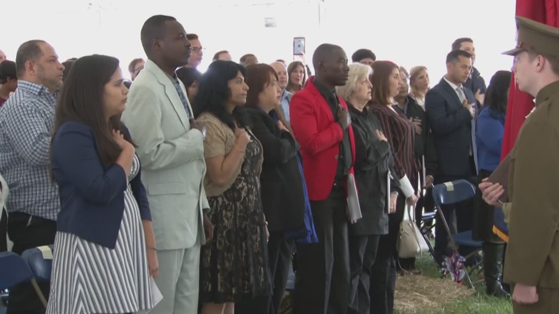 April 26, 2018: 68 people from more than 30 countries became U.S. citizens at Big South Fork in East Tennessee.