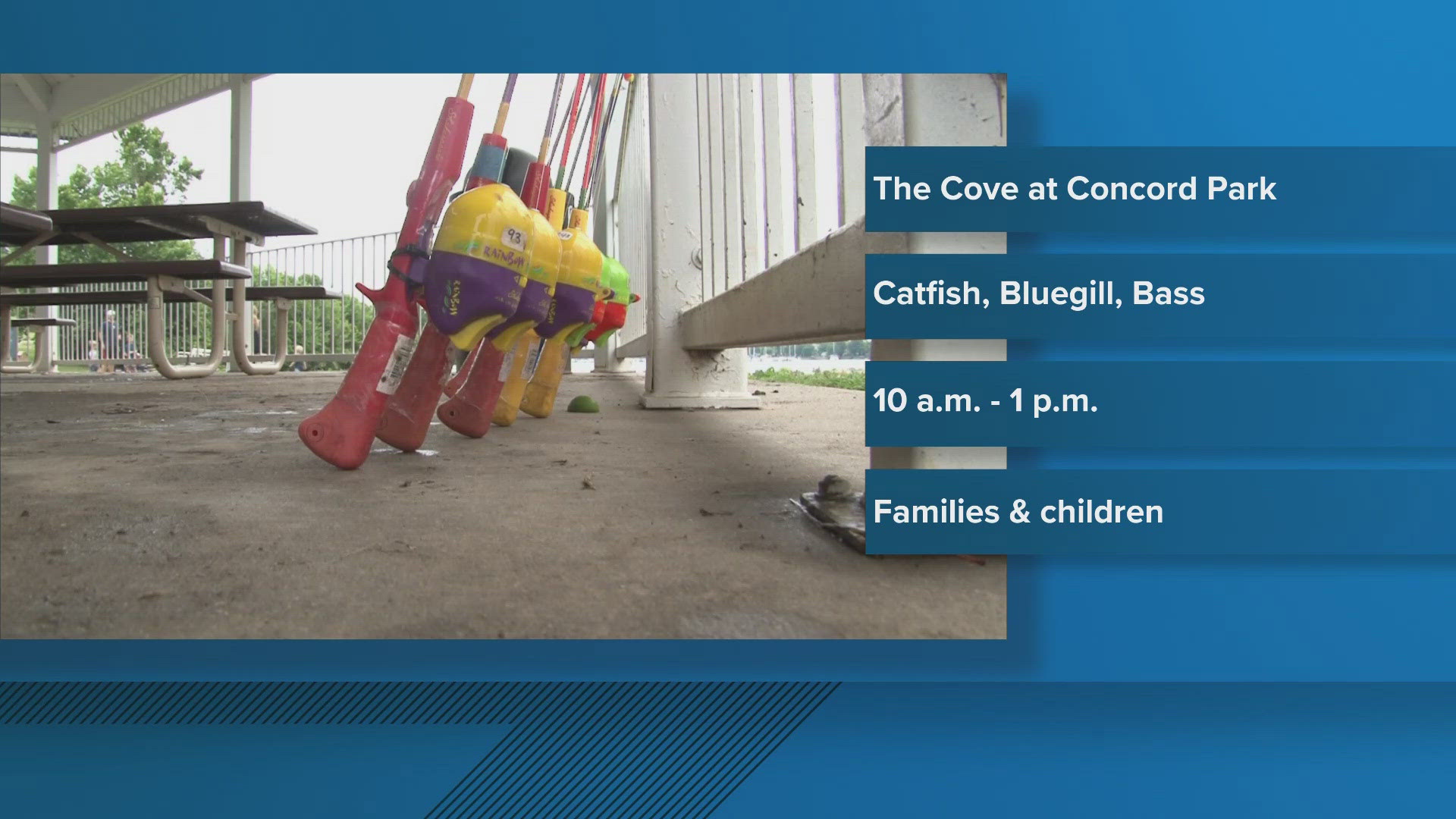 State wildlife officers plan to stock the pond with catfish for the family-friendly fishing day. You do not need a license to fish that day.