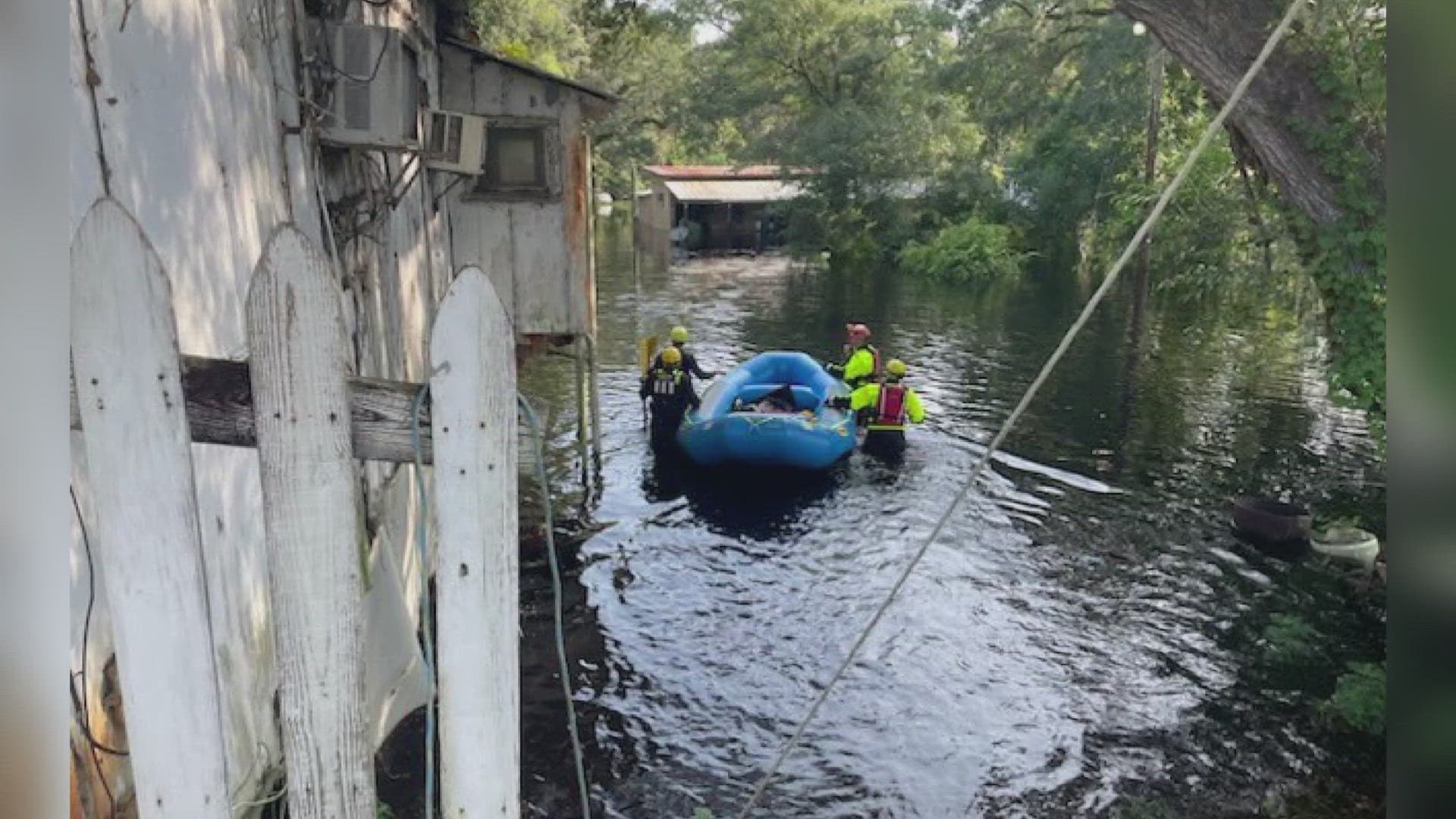 KFD provided an update on Sunday, sharing images of crews battling high water levels.