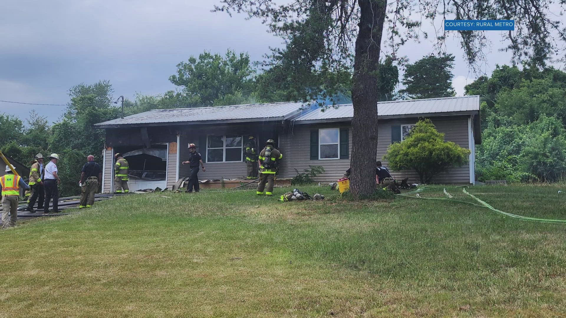 Firefighters report no one was hurt in the afternoon fire, but the house suffered major damages.