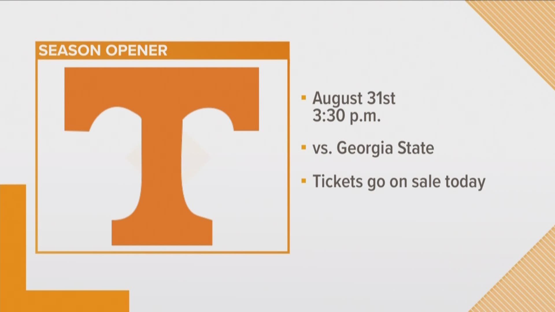 If you're ready for the football season single game tickets go on sale today! You can buy them at allvols.com.
