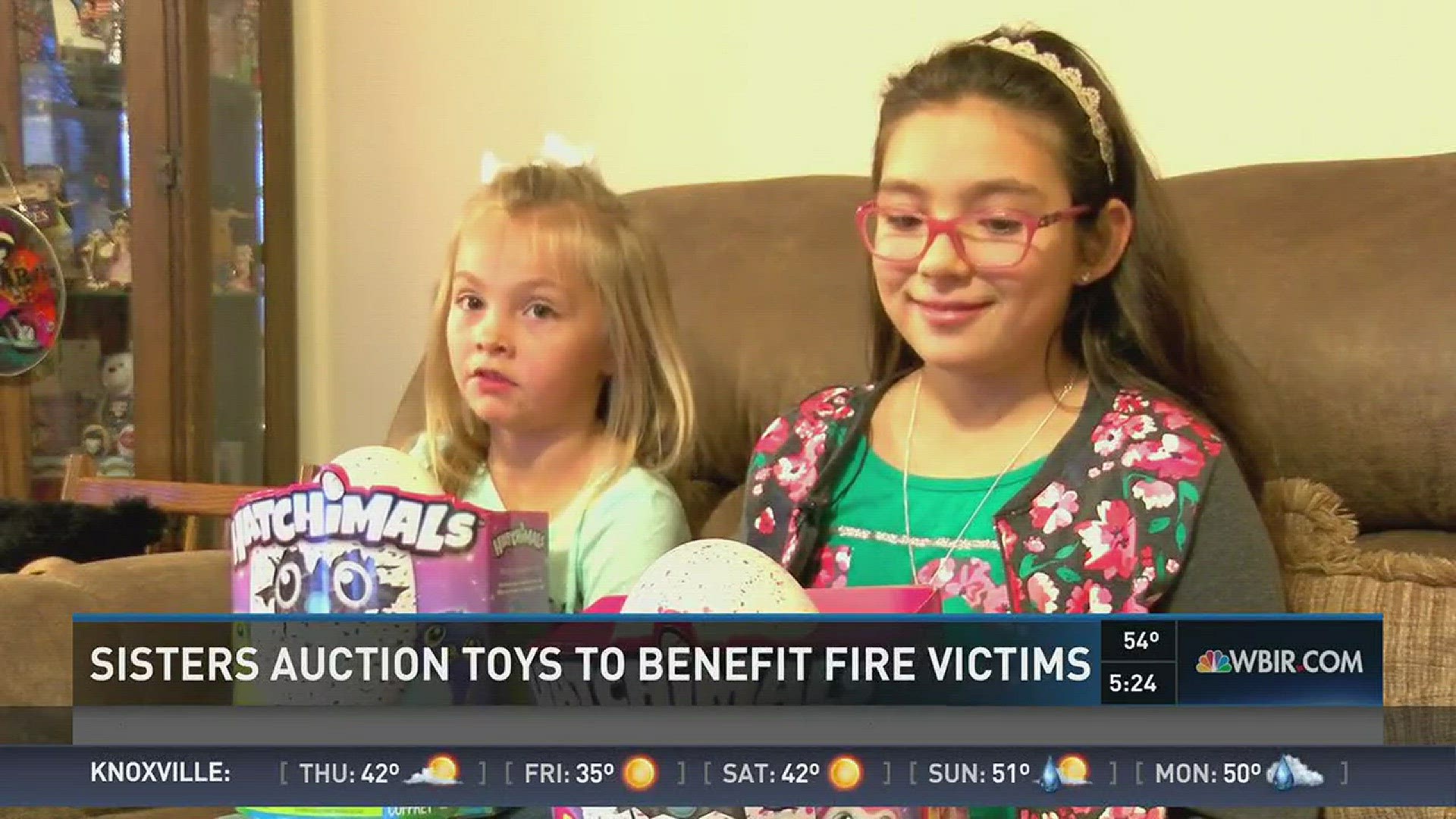 Two Indiana girls are raffling off the Hatchimals that were meant to be their Christmas gifts to benefit Sevier Co. fire victims. via WAVE/NBC.