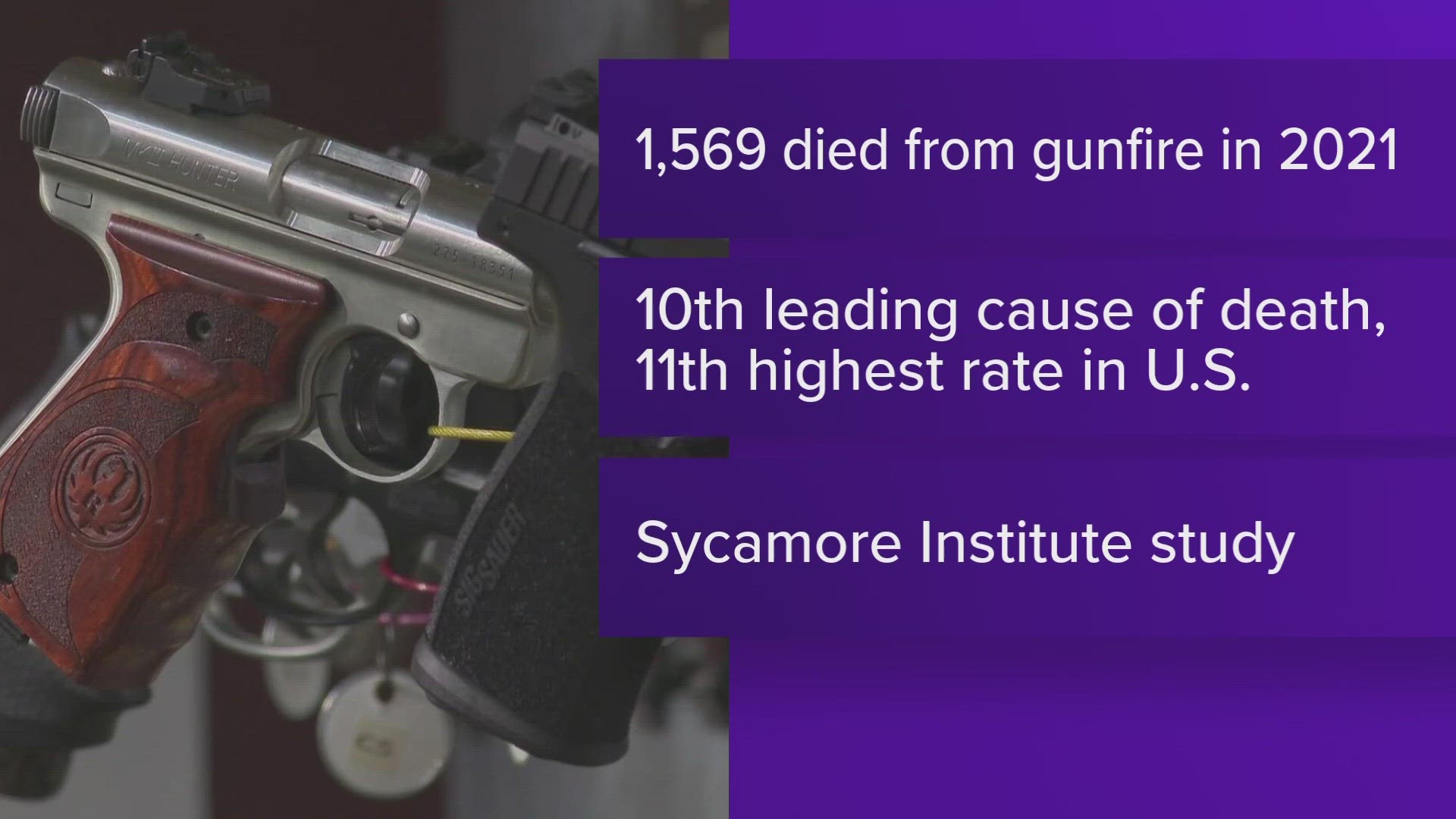 The Sycamore Institute said 1,569 residents of Tennessee in total died due to gun violence.