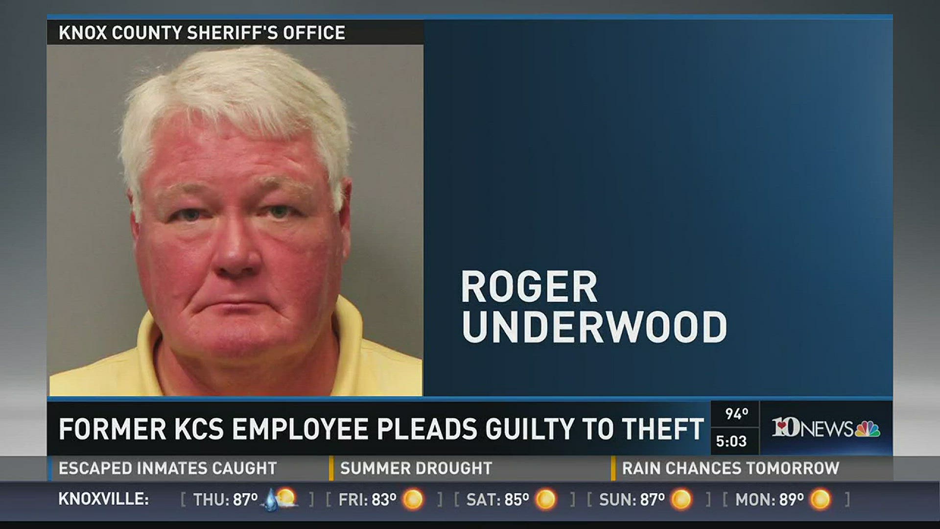 Roger Underwood, who served as KCS accounts payable supervisor,  agreed to a three-year sentence. Knox County Criminal Court Judge Scott Green will determine his exact sentence during a Sept. 29 hearing.