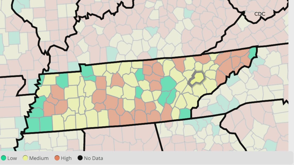 COVID 19 Tennessee County Transmission Levels Update Wbir Com   4193fd52 669a 4f62 8aec Bd7383a9a410 1140x641 